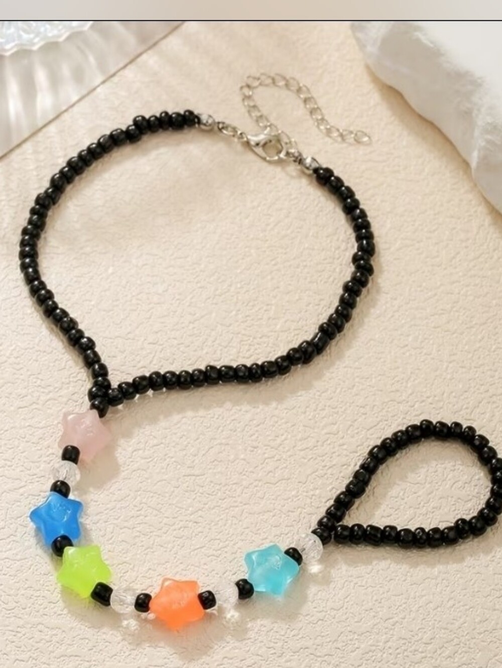 B2G1F Star Bead Design Anklet Barefoot Sandal, NEW